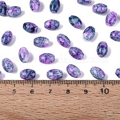 ガラスシードビーズ  オーバル  ツートン  蘭  9~9.5x6~6.5mm  穴：1.3~1.5mm  約1058個/ポンド&nbsp;SEED-T009-02M