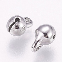変色しにくい304ステンレススチールのベルチャーム  ステンレス鋼色  9x5x5mm  穴：1.5mm&nbsp;STAS-E144-079P-A