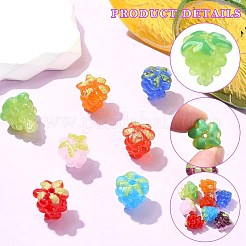 8個8スタイル手作りランプワークビーズ  ブドウ/ラズベリー  ミックスカラー  12.5~13x12.5~13x12.5~13mm  穴：1.4~1.6mm  1個/スタイル&nbsp;LAMP-CJ0002-22