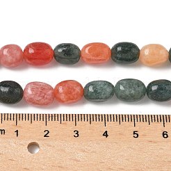 天然の天然翡翠ビーズ連売りを染めた  オーバル  ミックスカラー  8.5~11x7~8.5x7~8.5mm  穴：1mm  約18個/連  7.28~7.48インチ（18.5~19cm）&nbsp;G-P528-I08-01