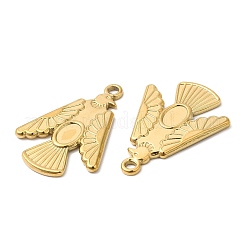 304ステンレススチールペンダントカボションセッティング  鳥  18KGP本金メッキ  トレイ：6x4mm  28.5x21x2mm  穴：2mm&nbsp;X-STAS-Z041-14G