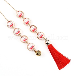 Porcelain Pendant Decoration&nbsp;LS-HJEW-WH0042-10