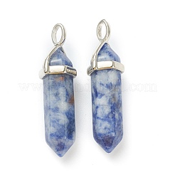 Natural Blue Spot Jasper Pointed Pendants&nbsp;G-M378-01P-A05