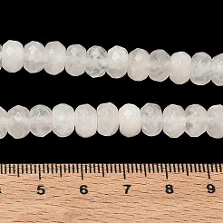 天然石クオーツクリスタルビーズ連売り  ロッククリスタルビーズ  多面カット  ロンデル  透明  8x5mm  穴：1mm  約80個/連  15.7インチ&nbsp;G-R186-14