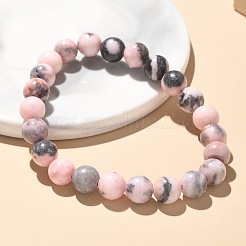 天然ゼブラジャスパービーズストレッチブレスレット  ラウンド  2-1/8インチ〜2-3/8インチ（5.5~6cm）  ビーズ：8mm&nbsp;X-BJEW-K212-B-035