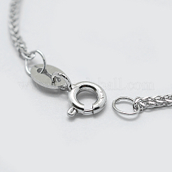 Anti-Tarnish Rhodium Plated 925 Sterling Silver Chain Necklaces&nbsp;STER-F039-40cm-16P