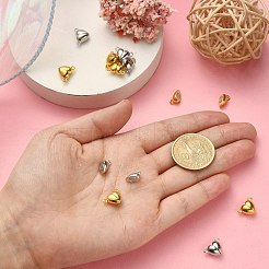 20 セット 2 色合金マグネットクラスプ  ジュエリー作りのための  ハート  プラチナ·ゴールデン  12x5mm  10セット/カラー&nbsp;PALLOY-CJ0002-34