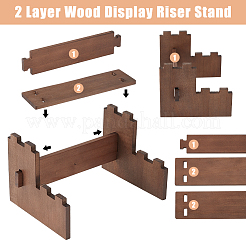 2-Tier Wooden Jewelry Organizer Display Risers&nbsp;ODIS-WH0058-19A