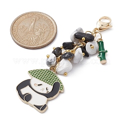 Panda Alloy Enamel Pendant Decorations&nbsp;HJEW-JM01275-05