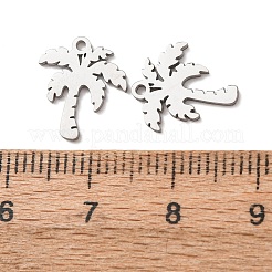 304ステンレスペンダント  ヤシの木のチャーム  ステンレス鋼色  13x11.5x1mm  穴：1.2mm&nbsp;STAS-C176-01P