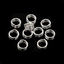 真鍮スプリットリング  鉛フリー＆カドミウムフリー  トリプルループ丸カン  925銀メッキ  21ゲージ  5x2.7mm  内径：3.5mm&nbsp;KK-O143-22S