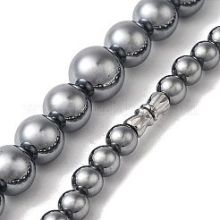 Terahertz Stone Round Beaded Necklaces for Women Men&nbsp;NJEW-A030-01