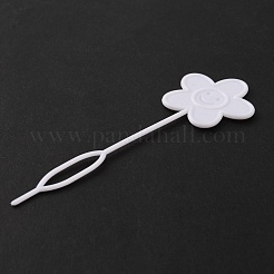 プラスチック製のヘアピンパンメーカー  髪編みツイストスタイリングツール  笑顔の花  ホワイト  95x30x2mm  穴：4.5x21mm  10個/袋&nbsp;OHAR-WH0020-18