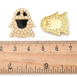 Brass ABS Imitation Pearl Stud Earrings&nbsp;EJEW-B132-02G