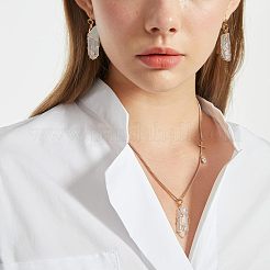天然水晶の尖ったペンダント20個  金色の銅線を巻いた  弾丸  27.5~40x7~9x7.5~9mm  穴：2mm&nbsp;FIND-FG0001-58