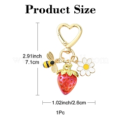 Resin Strawberry Pendant Decorations&nbsp;HJEW-YWC0001-02