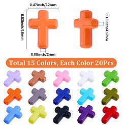 300Pcs 15 Colors Opaque Acrylic Beads&nbsp;SACR-SC0001-57