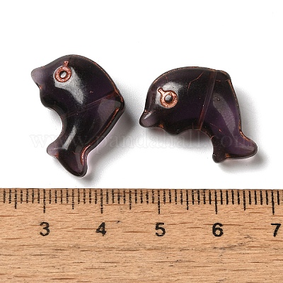 透明なランプワークビーズ  イルカ  グレー  15x21x9mm  穴：1mm  約35~40個/100g&nbsp;LAMP-P065-05A-08-1