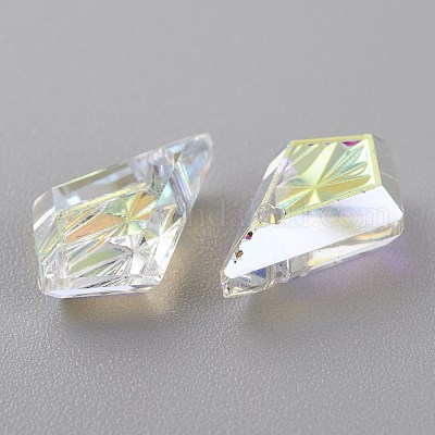 Embossed Glass Rhinestone Pendants&nbsp;GLAA-J101-01A-001AB-1