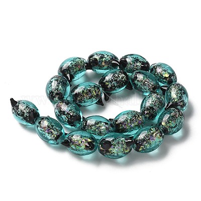 Handmade Foil Lampwork Beads Strands&nbsp;FOIL-Z001-04H-1