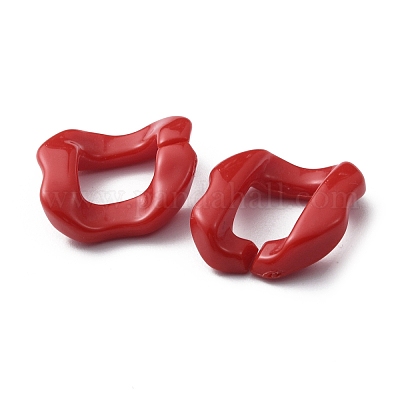 アクリルリンクリング  クイックリンクコネクタ  ねじれた菱形  カーブチェーン製作用  レッド  25.5x21x6mm&nbsp;MACR-CJC0004-15G-1