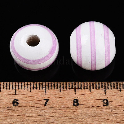 イースターテーマのプリントウッドビーズ  ラウンド  プラム  14.5~15x15.5~16.5mm  穴：4~4.5mm&nbsp;WOOD-T032-22K-1