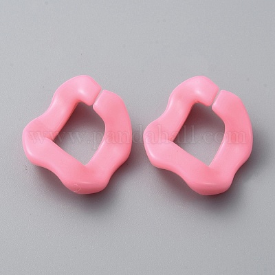アクリルリンクリング  クイックリンクコネクタ  ねじれた菱形  カーブチェーン製作用  ピンク  25.5x21x6mm&nbsp;MACR-CJC0004-15I-1