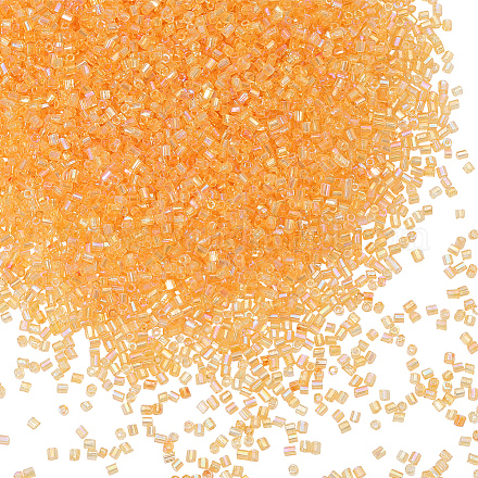 ガラスのラッパビーズ 120g 透明色の虹 ゴールデンロッド 2.5~3x2.5mm