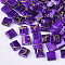 2-Hole Glass Seed Beads, Antique Style, Square, Blue Violet, 5x4.5~5.5x2~2.5mm, Hole: 0.5~0.8mm