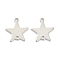 Brass Link Connectors, Long-Lasting Plated, Star, Real Platinum Plated, 13x12x1mm, Hole: 1.2mm