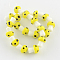 Mushroom Handmade Lampwork Beads Strands, Yellow, 16x12mm, Hole: 2mm, about 20pcs/strand, 13.7 inch