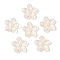 Transparent Spray Paint Glass Beads, Flower, Old Lace, 15.5x16x3.5mm, Hole: 1.8mm