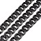 304 Stainless Steel Cuban Link Chains, Twisted Chains, Unwelded, Ion Plating(IP), Electrophoresis Black, 10mm, Links: 13.5x10x3mm