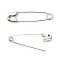 Iron Safety Pins, Platinum, 26~28x6x2mm, Pin: 0.5mm, about 1000pcs/bag