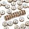Brass Grade A Rhinestone Spacer Beads, Cadmium Free & Lead Free, Straight Flange, Rondelle, Silver, Light Colorado Topaz, 6mm, Hole: 1mm