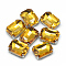 Sew on Rhinestone, Multi-strand Links, Glass Rhinestone, with Brass Prong Settings, Garments Accessoriess, Faceted, Octagon, Platinum, Gold, 10x8x5mm, Hole: 0.8~1mm
