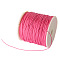 Braided Nylon Thread, Chinese Knotting Cord for Beading Jewelry Making Macrame Craft, Hot Pink, 0.8mm, about 100yards/roll