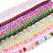 Transparent Glass Beads Strands, Lotus, Mixed Color, 10x14x7mm, Hole: 0.8mm, about 38pcs/strand, 14.17 inch(36cm)