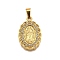304 Stainless Steel Pendants, with Rhinestone, Religious Theme, PVD Vacuum Plating, Lady of Guadalupe Charm, Golden, Oval, 27x18x3mm, Hole: 3.5x7mm
