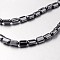 Non-magnetic Synthetic Hematite Bead Strands, Rectangle, Original Color, 6x4x3mm, Hole: 1mm, about 67pcs/strand, 15.7 inch