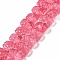 Transparent Glass Beads Strands, Lotus, Cerise, 10x14x7mm, Hole: 0.8mm, about 38pcs/strand, 14.17 inch(36cm)