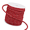 25M Sparkle Polyester Round Cord, Red, 5mm