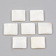 天然淡水シェルカボション  長方形  ホワイト  13x15x3mm&nbsp;LS-SHEL-R049-019-1