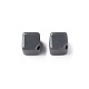 不透明なアクリルビーズ  キューブ  グレー  13x14.5x14.5mm  穴：2mm&nbsp;X-MACR-S373-135-A03-4