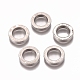 変色しにくい304ステンレススチールビーズ  リング  ステンレス鋼色  10x2mm  穴：6.5mm&nbsp;STAS-I137-11P-1