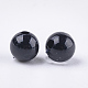 不透明なプラスチックビーズ  ラウンド  ブラック  6x5.5mm  穴：1.8mm  約4790個/500g&nbsp;KY-T005-6mm-616-2