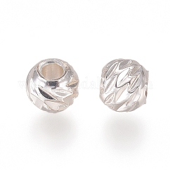 Brass Spacer Beads, Fancy Cut, Rondelle, Silver Color Plated, 3.5x3mm, Hole: 1.5mm