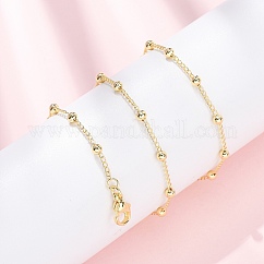 Brass Satellite Chain Necklaces, Long-Lasting Plated, Rack Plating, Lead Free & Cadmium Free, Real 18K Gold Plated, 17.60 inch(44.7cm)