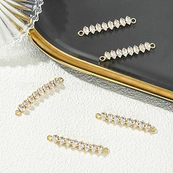 SHEGRACE Brass Pave Clear Cubic Zirconia Connector Charms&nbsp;XGRQ3P401-642G