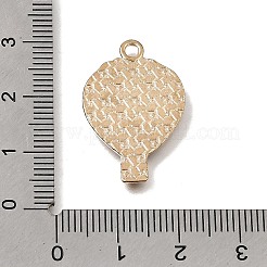 エナメルペンダントと合金  熱気球チャーム  ゴールドカラー  ホワイト  26x17x1mm  穴：2mm&nbsp;X-AL-CBA91FD-01B